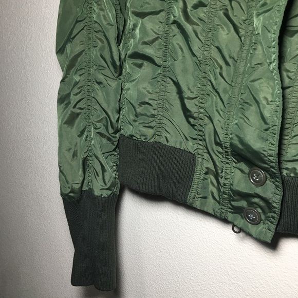 Le Chateau Forest Green Military Jacket Size M Ruched Style - Picture 2 of 6